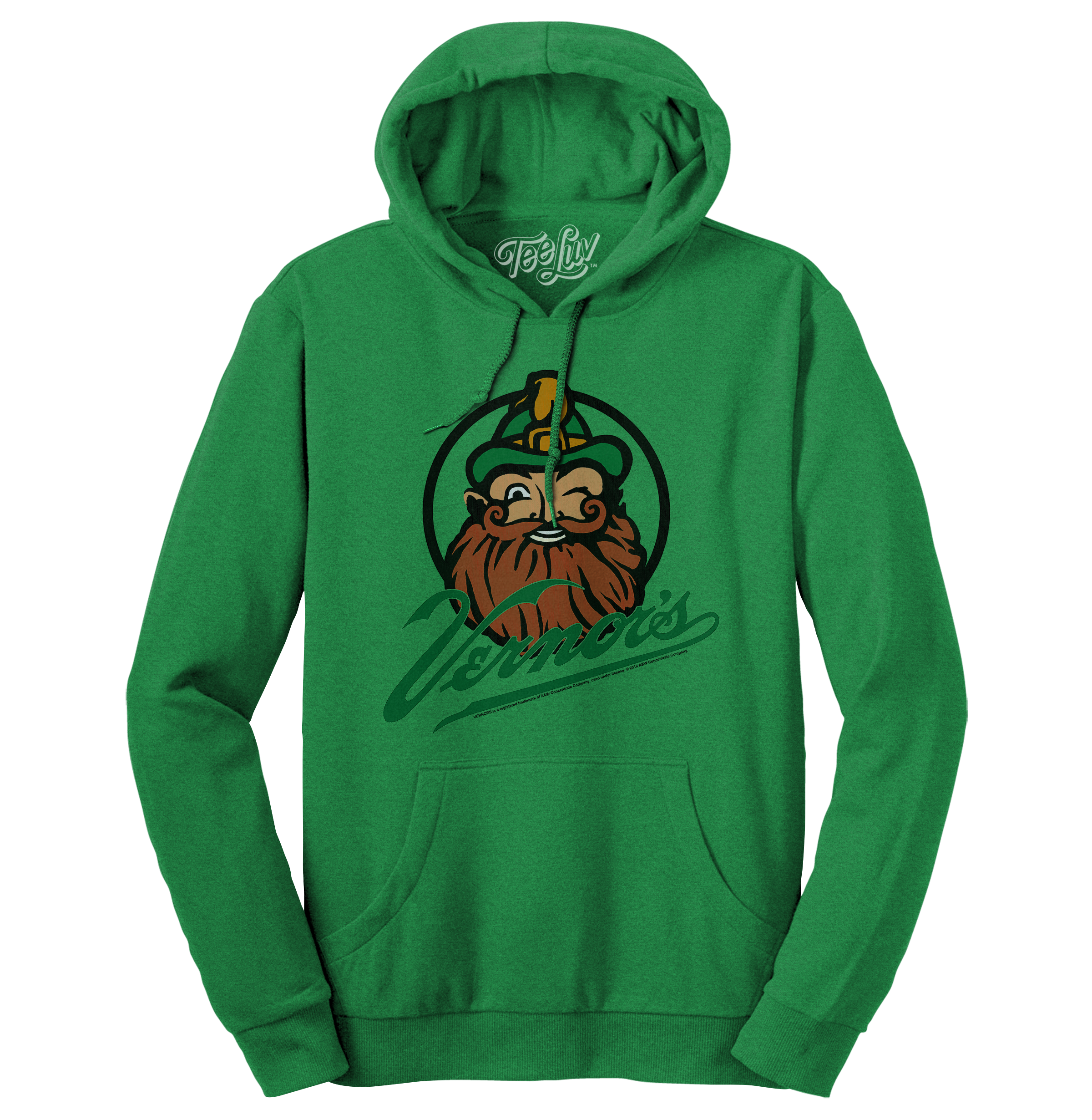 Vernor's Ginger Ale Woody Gnome Hooded Sweatshirt - Kelly Green